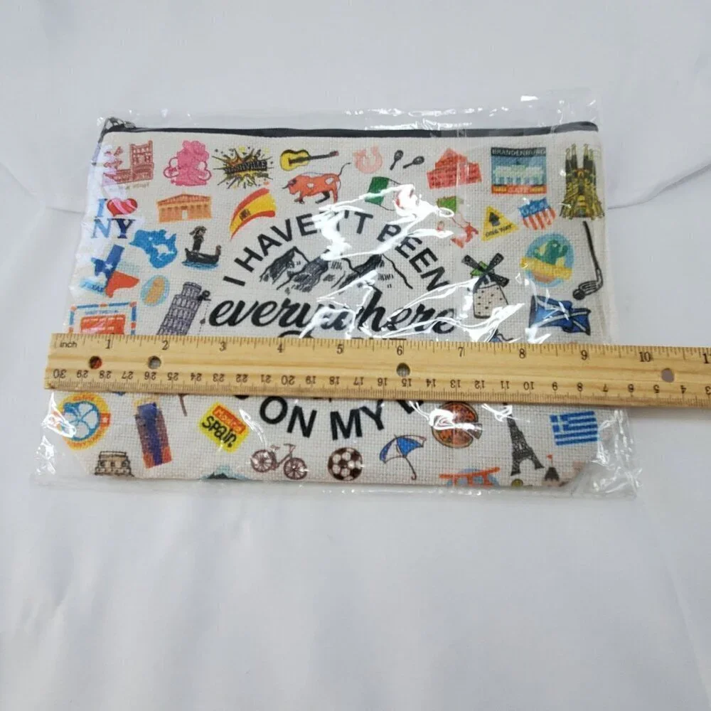 Travel-Themed Cosmetic Pouch  